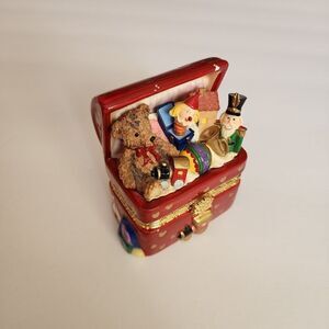 Christmas Holiday Ceramic Toy Chest Trinket Box